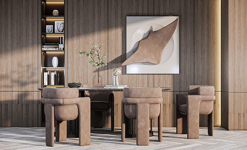 Modern Dining Table and Chair Combination 3d model