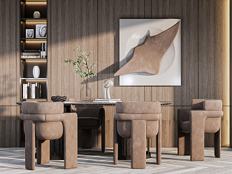 Modern Dining Table and Chair Combination 3d model