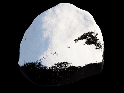 Snow Covered Black Object With White Snow Layer On Dark Background 3d model