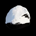 Snow Covered Black Object With White Snow Layer On Dark Background