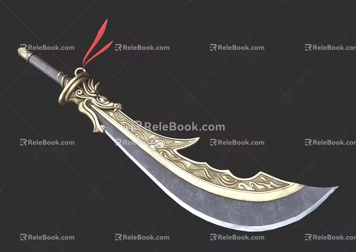 Tu Long Dao Big Ring Dao PBR Next Generation Cold Weapon Ancient Weapon 3d model