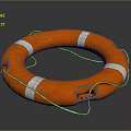 Essential Orange Lifebuoy Featuring White Stripes And Secure Rope For Daily Safety