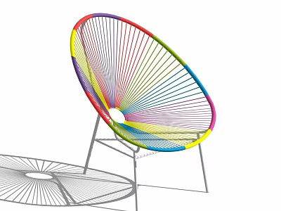Colorful Woven Leisure Chair With Modern Metal Frame And Stylish Design 3d model