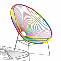 Colorful Woven Leisure Chair With Modern Metal Frame And Stylish Design
