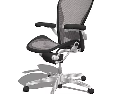 Ergonomic Mesh Back Office Chair With Adjustable Armrests And Swivel Base 3d model