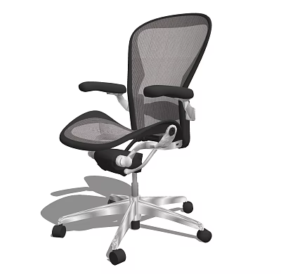 Ergonomic Mesh Back Office Chair With Adjustable Armrests And Swivel Base 3d model
