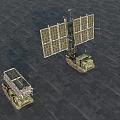 Tracked Functional Vehicles With Large Grid Antenna And Equipment Loading Structure 3d model