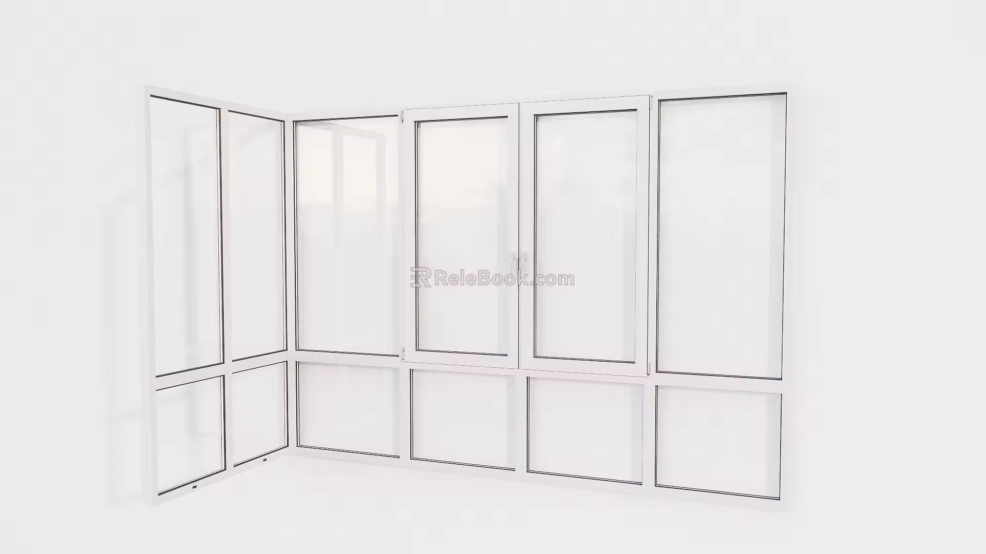 Modern sliding window folding angle sliding window glass window single window double window 3d model