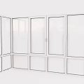 Modern sliding window folding angle sliding window glass window single window double window 3d model