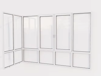 Modern sliding window folding angle sliding window glass window single window double window 3d model