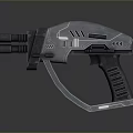 Sci Fi Double Barrel Weapon With Futuristic Metallic Design And Ergonomic Grip