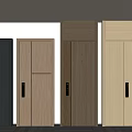 Various Colored Modern Security Doors With Wooden Texture And Metal Handles