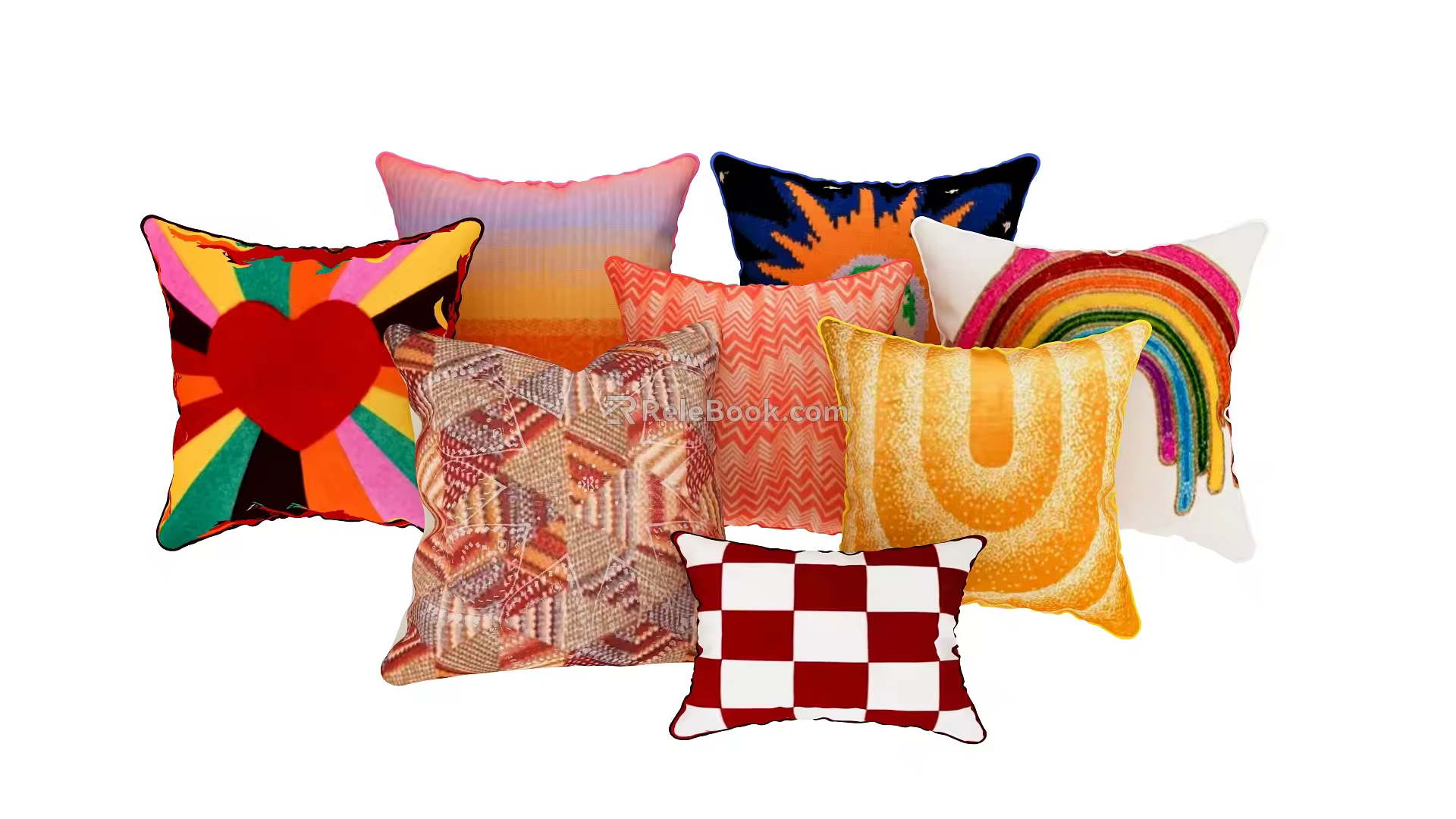Modern Pillow Combination Art Pillow Creative Pillow Multiple Pillows 3d model