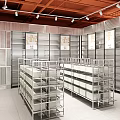 Modern Retail Showroom Interior With Bicycle Display Metal Shelving And Open Layout