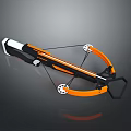 Modern Orange And Black Crossbow With Mechanical Pulley System And Ergonomic Grip