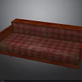 Red Plaid Sofa Interior With Comfortable Seating And Classic Design