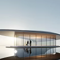 Modern Exhibition Hall Curve Sales Department Landscape Architecture Book Bar Curve Restaurant Net Red Architecture Exhibition Center 3d model