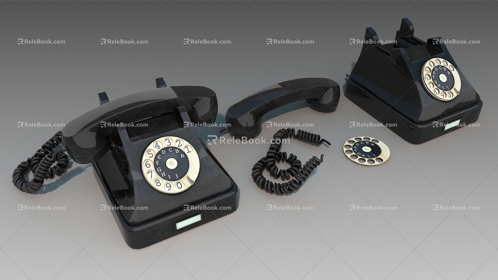 Retro landline telephone hand-held telephone landline 3d model