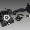 Retro landline telephone hand-held telephone landline 3d model