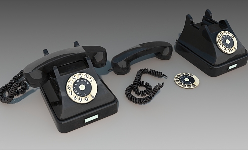 Retro landline telephone hand-held telephone landline 3d model