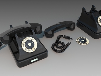 Retro landline telephone hand-held telephone landline 3d model