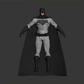 Detailed Batman Costume With Cape And Standing Pose On Gray Background