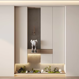 Modern household shoe cabinet 3d model