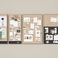 Four Cork Boards Decorated With Photos Notes And Papers For Organization