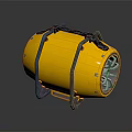 Yellow Textured Cylindrical Industrial Equipment With Metal Frame And Wheels