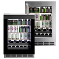 Stainless Steel Beverage Refrigerator With Glass Door For Bottled Drinks And Wine Storage