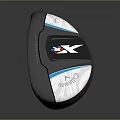 Modern Black Golf Club Head Featuring Blue White Accents Sleek Design For Daily Use