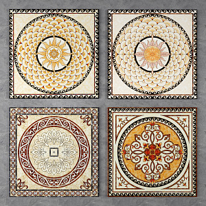 European-style floor tile floor tile mosaic 3d model