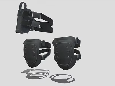 Protective Knee Pads With Adjustable Straps And Ergonomic Design For Safety 3d model