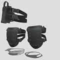 Protective Knee Pads With Adjustable Straps And Ergonomic Design For Safety 3d model