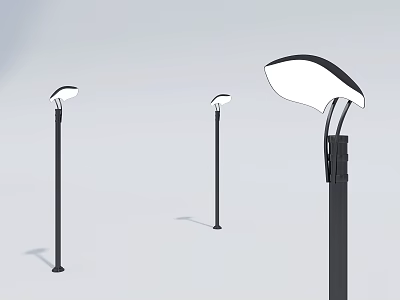 Modern Black And White Outdoor Lights With Sleek Lamp Posts For Exterior Use 3d model