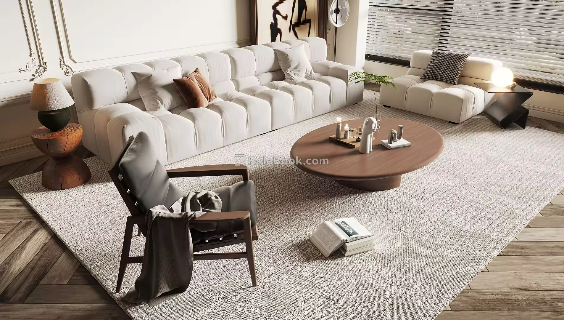 Modern Middle Ancient Sofa Coffee Table Combination Middle Ancient Sofa Coffee Table Combination 3d model