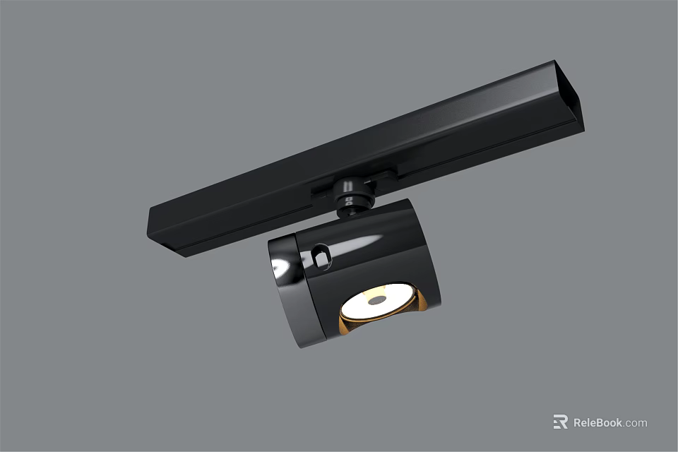 Black Track Mounted Adjustable Downlight Spotlight for Modern Home Lighting 3d model 