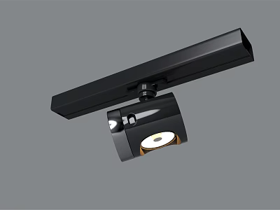 Black Track Mounted Adjustable Downlight Spotlight for Modern Home Lighting 3d model