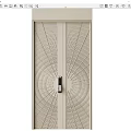 Elegant Modern Double Doors With Beige Finish And Symmetrical Radial Grid Design