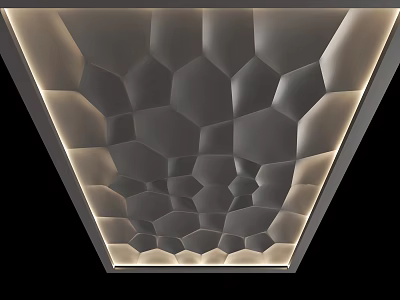 Modern Ceiling Design With Geometric Patterns And Lighting 3d model