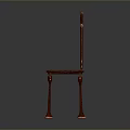 Vintage Wooden Chair Featuring Mesh Backrest Wooden Seat And Carved Legs Design