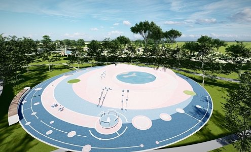 Modern children's play area outdoor children 3d model