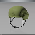 Light Green Military Protective Helmet For Personnel With Black Straps And Smooth Surface