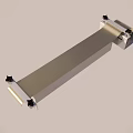 Metal Frame Roller Device With Reel And Black Mounting Brackets 3d model