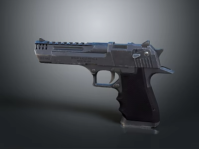 Modern Tactical Pistol With Metallic Body Black Grip And Silver Finish Design 3d model