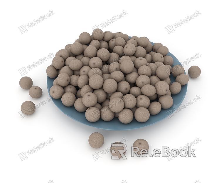 Dried longan A plate of dried longan snacks dried fruit model