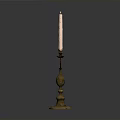 Vintage Brass Candle Holder With Three Candles For Home Living Decor Accessory