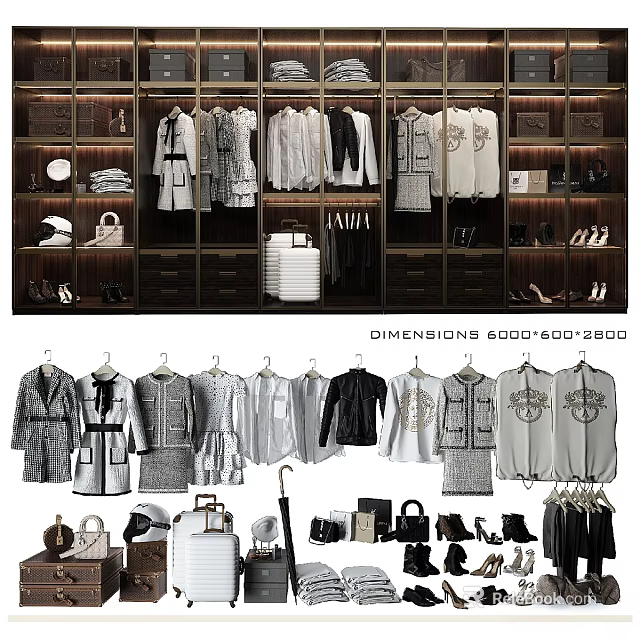 Modern Elegant Chest of Drawers With Clothing And Accessories Storage Design 3d model 