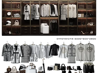Modern Elegant Chest of Drawers With Clothing And Accessories Storage Design 3d model