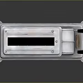Stainless Steel Vintage Toaster With Striped Front And Black Handle Shiny Surface